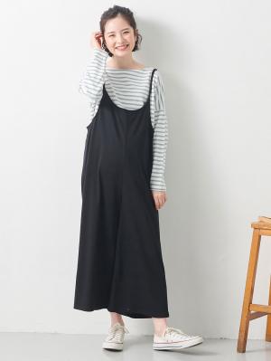 マタニティ パンツ|スムースルームサロペット　マタニティ・産後【出産後も長く使える】