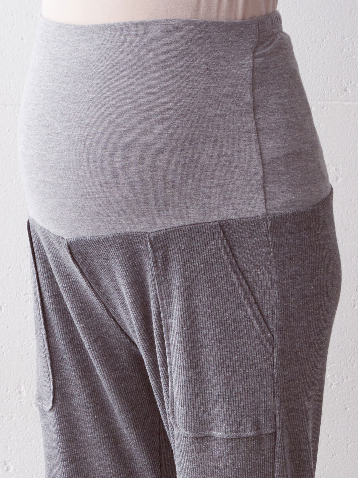 マタニティ パンツ|【マタニティ～産後】杢テレコ　ストレートパンツ【出産後も長く使える】