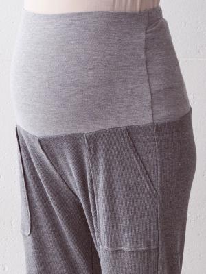 マタニティ パンツ|【マタニティ～産後】杢テレコ　ストレートパンツ【出産後も長く使える】