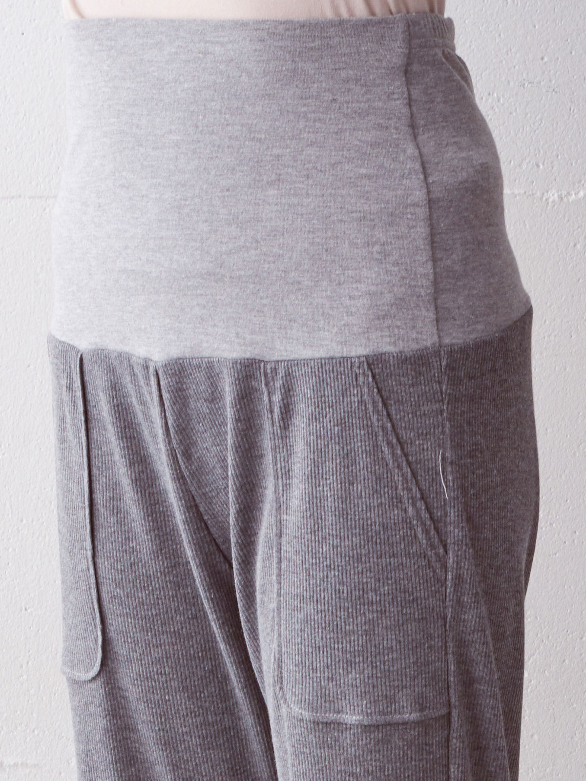 マタニティ パンツ|【マタニティ～産後】杢テレコ　ストレートパンツ【出産後も長く使える】