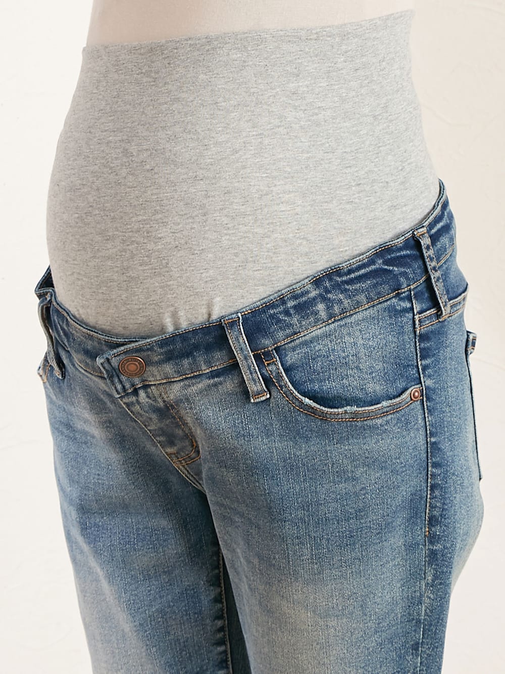 マタニティ パンツ|【マタニティ・産後兼用】ハイストレッチデニムテーパードパンツ【出産後も長く使える】