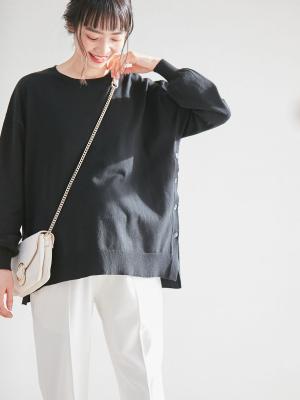 クルーネックニットトップス　マタニティ・授乳服【出産後も長く使える】29914