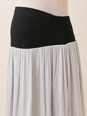 マタニティ スカート|【産前産後対応】ヴィンテージサテンギャザーロングスカート【出産後も長く使える】