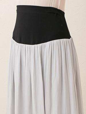マタニティ スカート|【産前産後対応】ヴィンテージサテンギャザーロングスカート【出産後も長く使える】