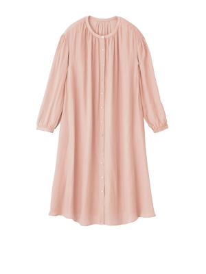 【2丈展開】ヴィンテージサテン3WAYギャザーフレアルームワンピース　マタニティ・授乳服【出産後も長く使える】29917