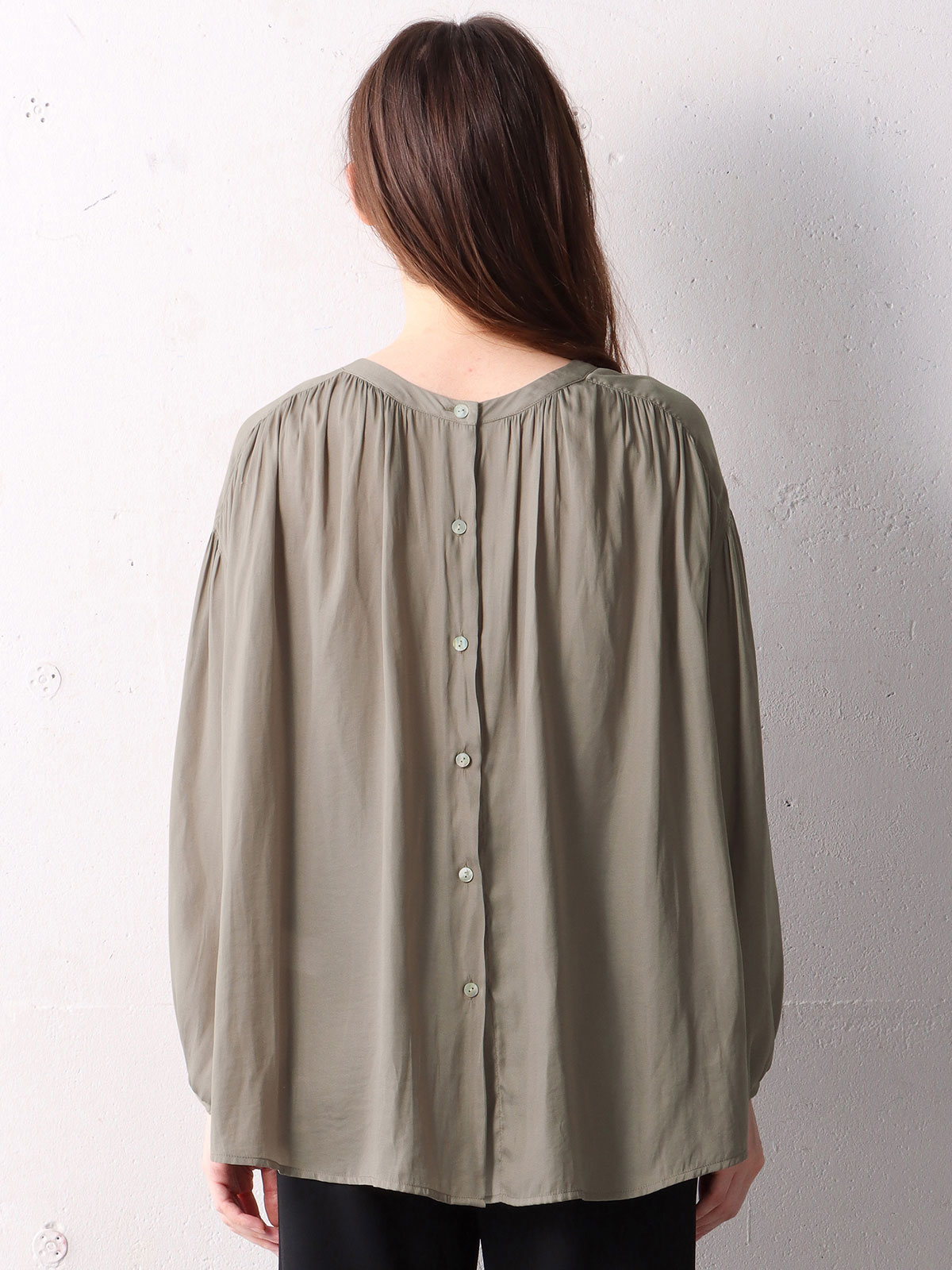 マタニティ トップス|ヴィンテージサテン3WAYギャザーブラウス　マタニティ・授乳服【出産後も長く使える】