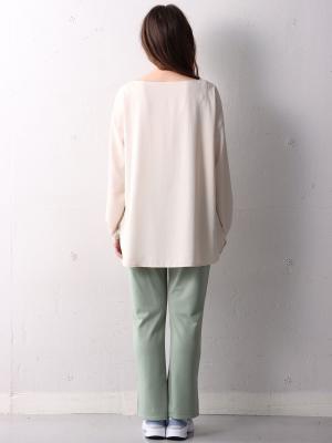 マタニティ トップス|ボートネック裾ラウンドトップス　マタニティ・授乳服【出産後も長く使える】