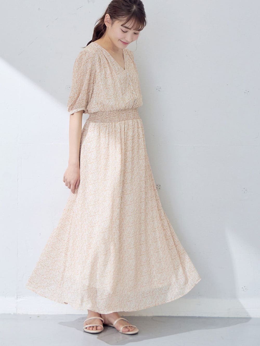 マタニティ ワンピース マタニティ 授乳服 ウエストシャーリングワントーンワンピース マタニティウェア 授乳服通販 エンジェリーベ 公式