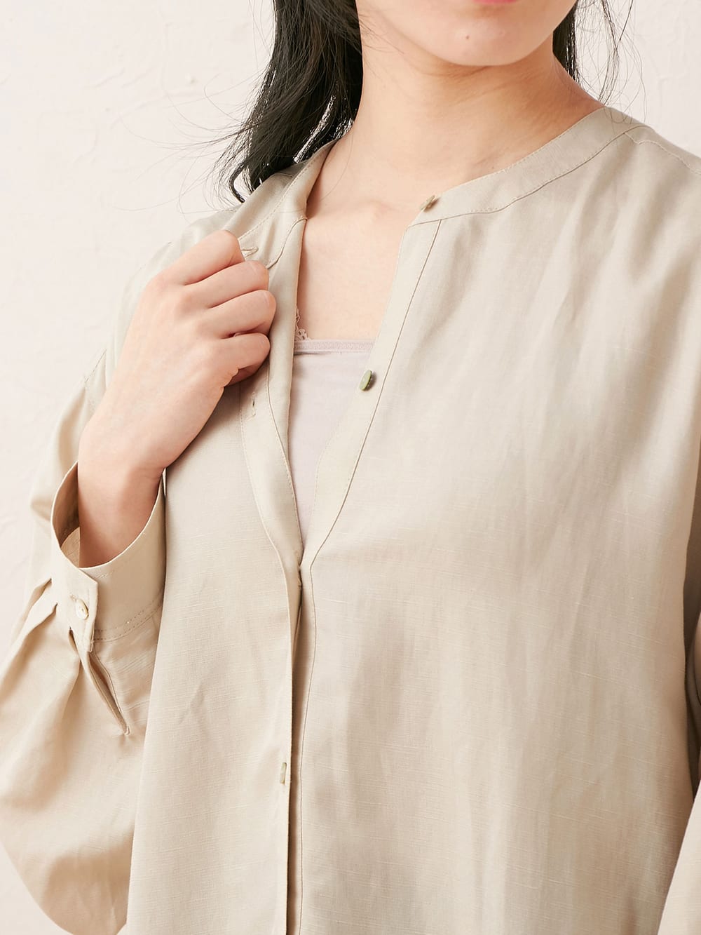 マタニティ トップス|テンセル麻ウエストギャザートップス　マタニティ・授乳服【出産後も長く使える】