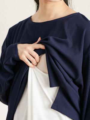 マタニティ トップス|レイヤード風トップス　マタニティ・授乳服【出産後も長く使える】
