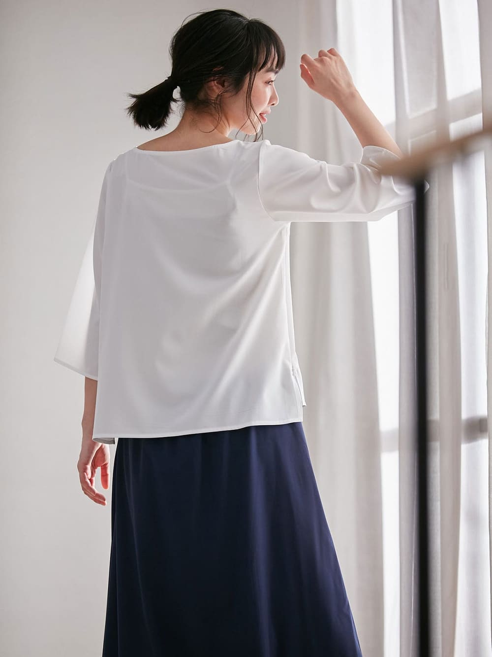 マタニティ ワンピース|【セット】イージーケアストレッチローンセットアップ　マタニティ・授乳服【出産後も長く使える】