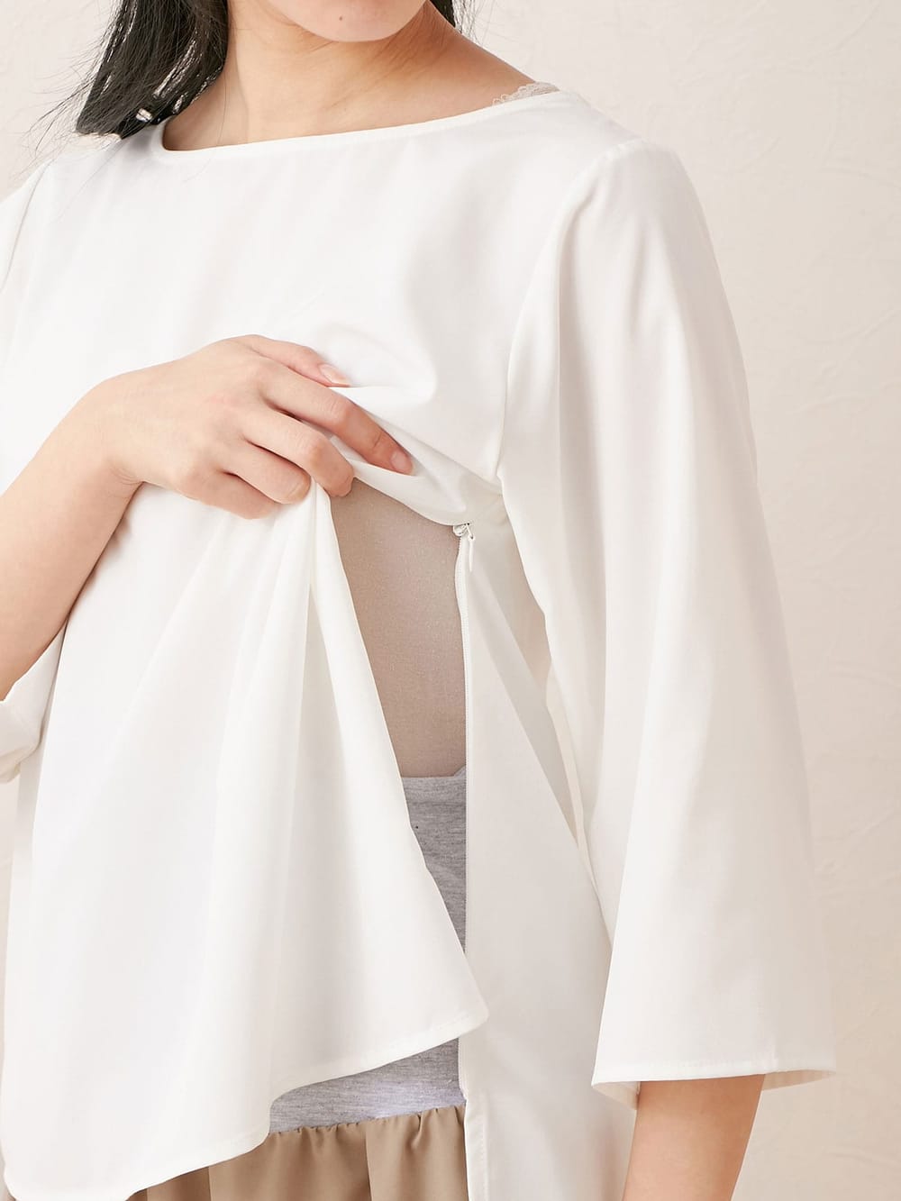 マタニティ ワンピース|【セット】イージーケアストレッチローンセットアップ　マタニティ・授乳服【出産後も長く使える】