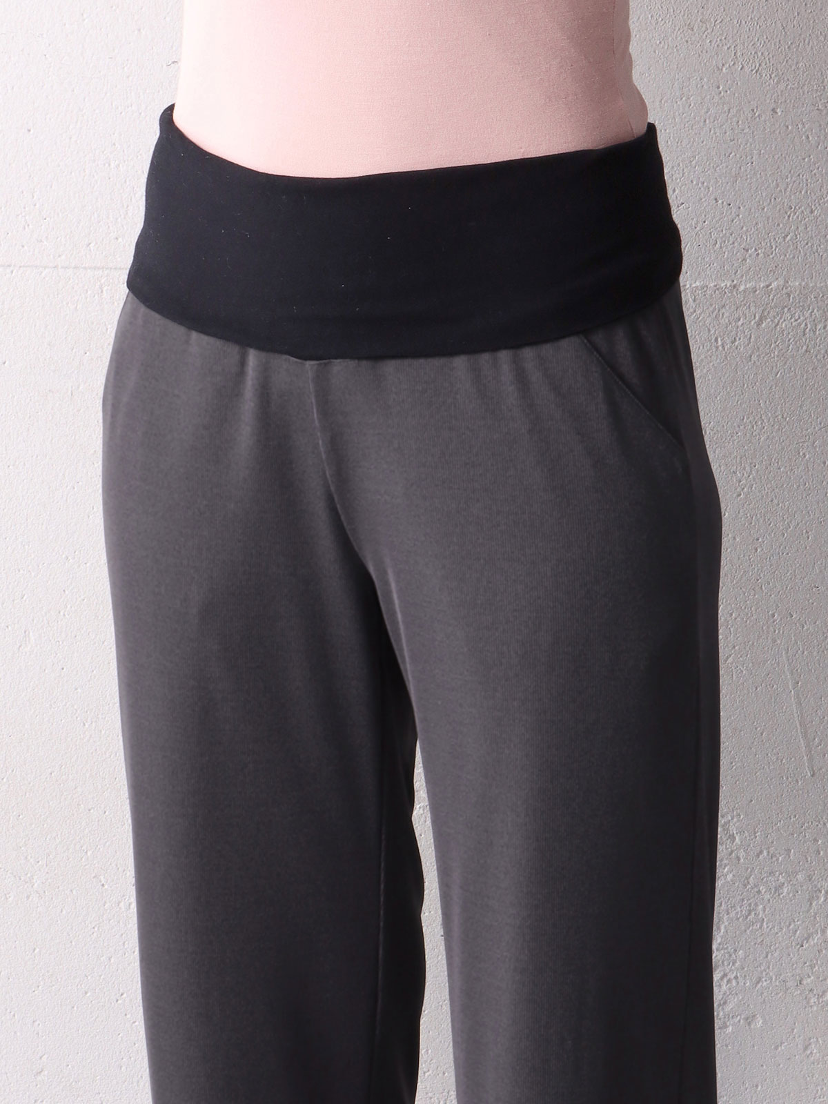 マタニティ パンツ|【マタニティ・産前産後対応】リブテレコワイド パンツ【出産後も長く使える】