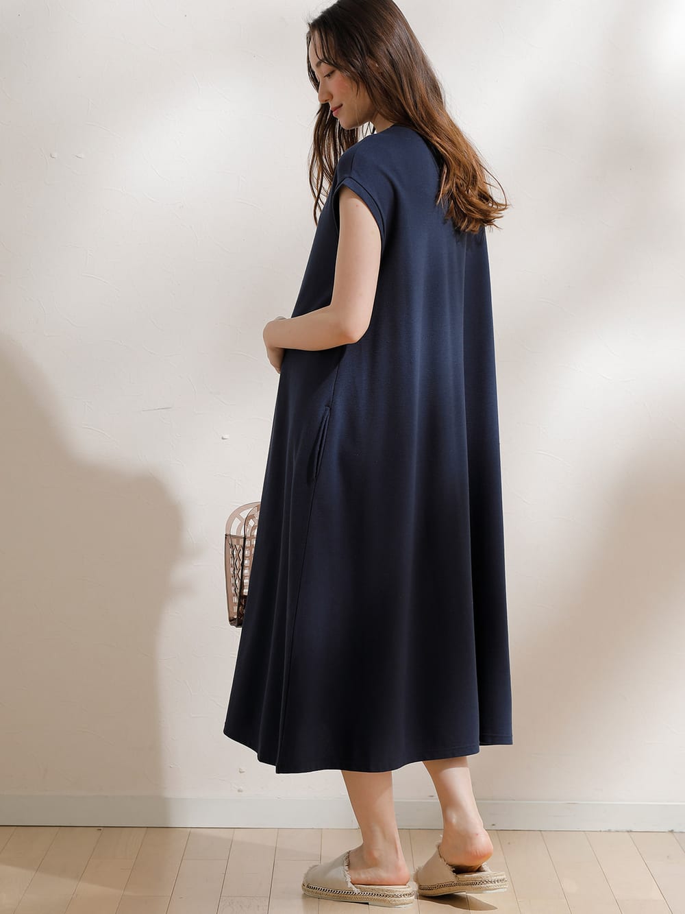 マタニティ ワンピース Uv加工 親子コーデ可 鹿の子フレンチスリーブフレアワンピース マタニティ 授乳服 マタニティウェア 授乳服通販 エンジェリーベ 公式