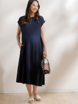 マタニティ ワンピース Uv加工 親子コーデ可 鹿の子フレンチスリーブフレアワンピース マタニティ 授乳服 マタニティウェア 授乳服通販 エンジェリーベ 公式