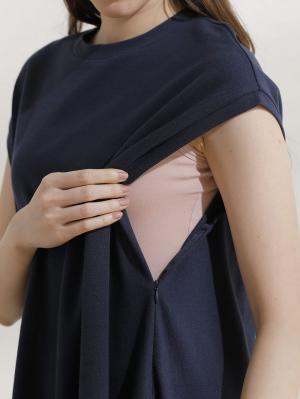 マタニティ ワンピース|【UV加工】【親子コーデ可】鹿の子フレンチスリーブフレアワンピース　マタニティ・授乳服【出産後も長く使える】