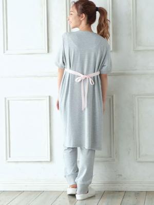 マタニティ パジャマ・ルームウェア|【マタニティ・授乳服】【セット】やわらかストレッチミニ裏毛半袖パジャマ