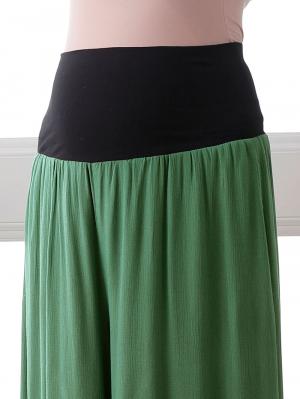 マタニティ パンツ|【マタニティ～産後対応】らくちん楊柳ギャザーワイドパンツ【出産後も長く使える】