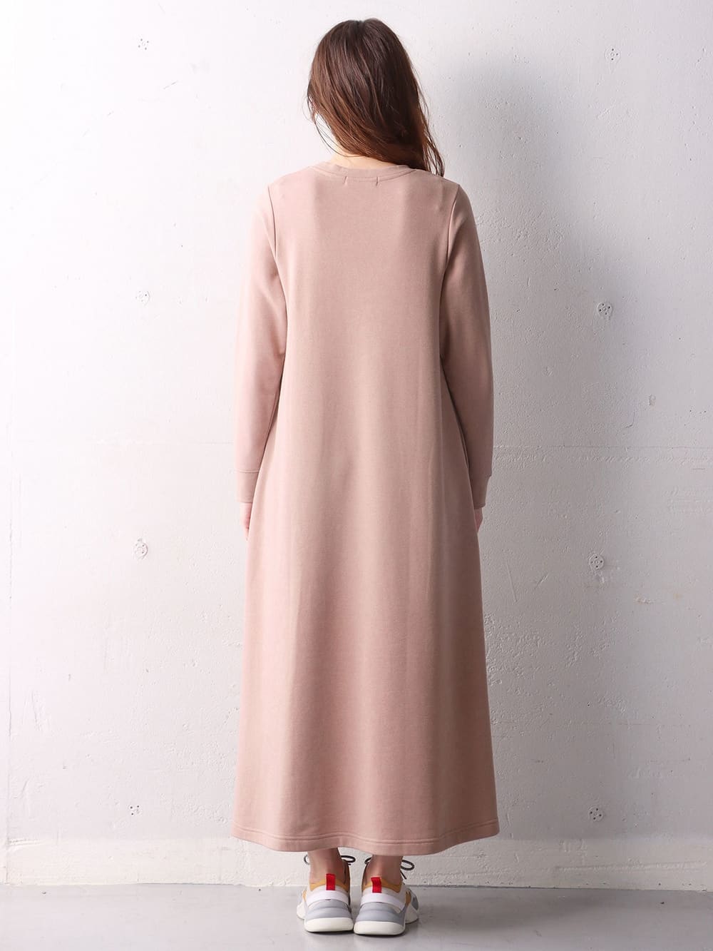 マタニティ ワンピース|【制菌・防臭加工】やわらかミニ裏毛Aラインフレアマキシワンピース マタニティ・授乳服【出産後も長く使える】