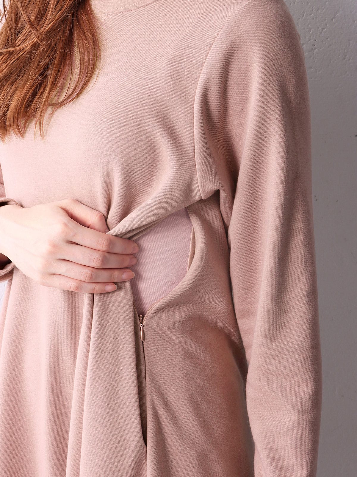 マタニティ ワンピース|【制菌・防臭加工】やわらかミニ裏毛Aラインフレアマキシワンピース マタニティ・授乳服【出産後も長く使える】