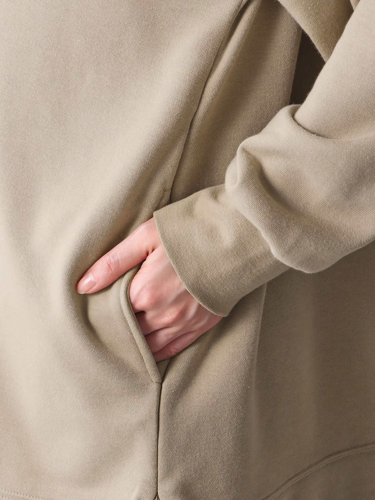 マタニティ トップス|【制菌・防臭加工】やわらかミニ裏毛チュニックフードパーカー　マタニティ・授乳服【出産後も長く使える】