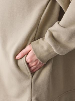 マタニティ トップス|【制菌・防臭加工】やわらかミニ裏毛チュニックフードパーカー　マタニティ・授乳服【出産後も長く使える】