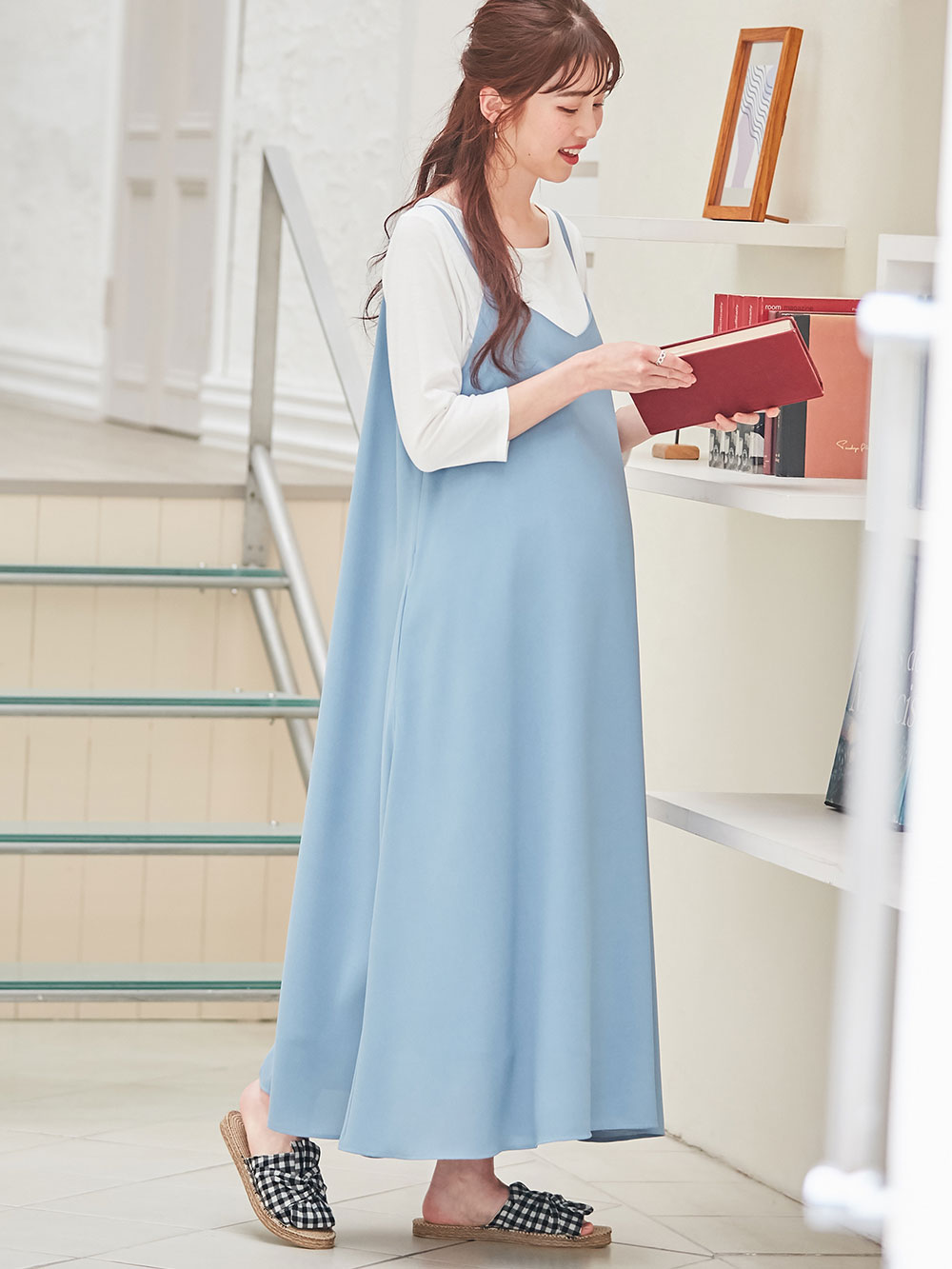 送料無料/即納】 授乳服 マタニティ ジゼル2WAYリッチギャザーコットンワンピース+授乳キャミソール付き2点セット 6115142 産前産後  ワンピース キャミソール コットン100％ materialworldblog.com