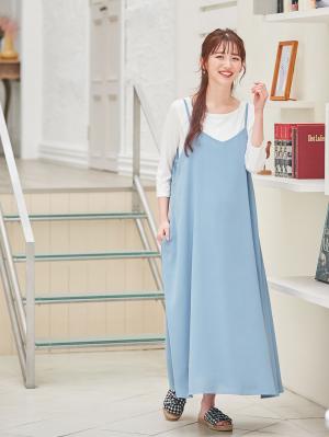 マタニティ ワンピース 出産後も長く使える セット キャミワンピース 授乳tシャツセット マタニティ 授乳服 マタニティウェア 授乳服通販 エンジェリーベ 公式