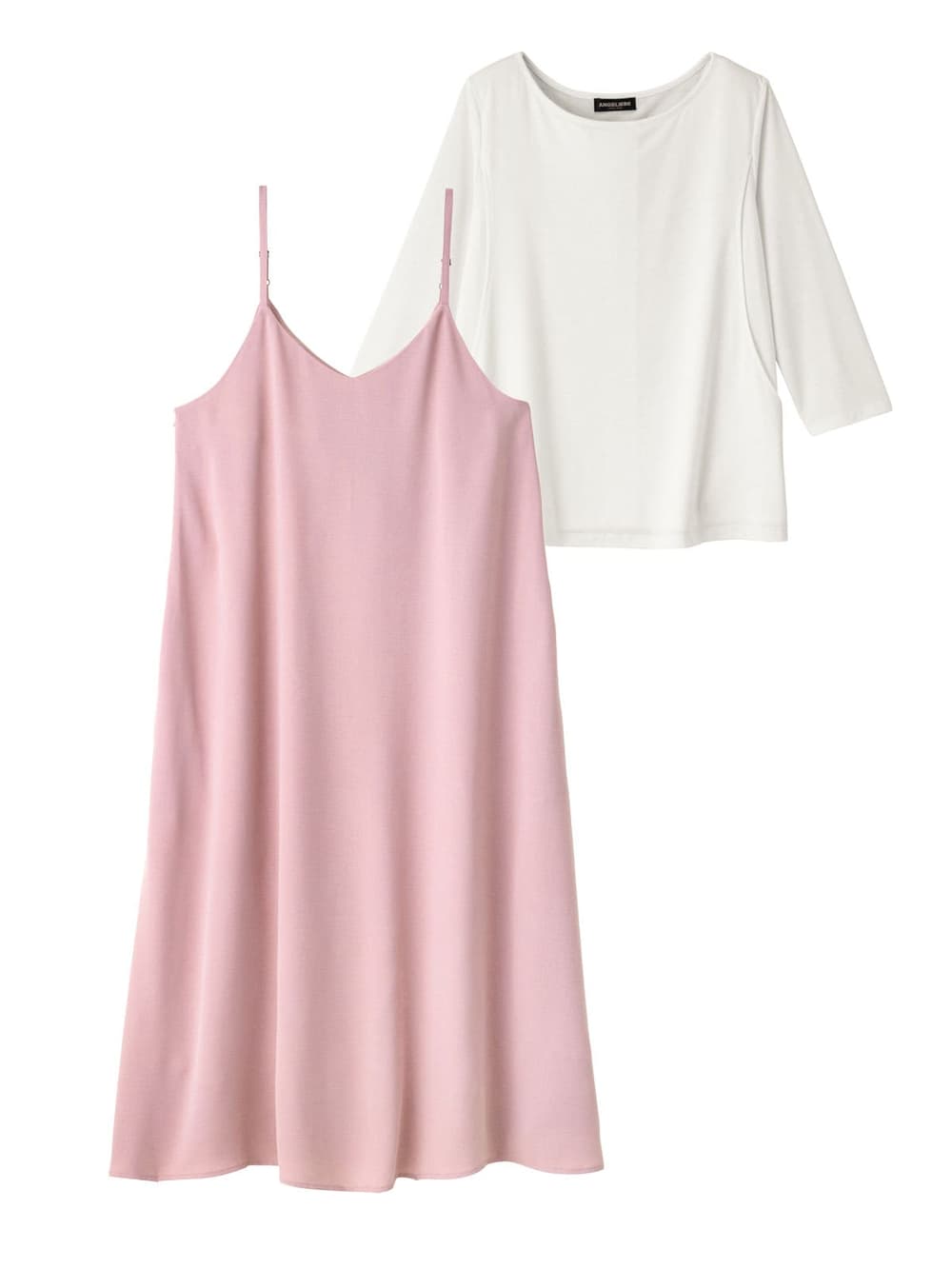 マタニティ ワンピース|【セット】キャミワンピース＆授乳Tシャツセット　マタニティ・授乳服【出産後も長く使える】|ラベンダーピンク