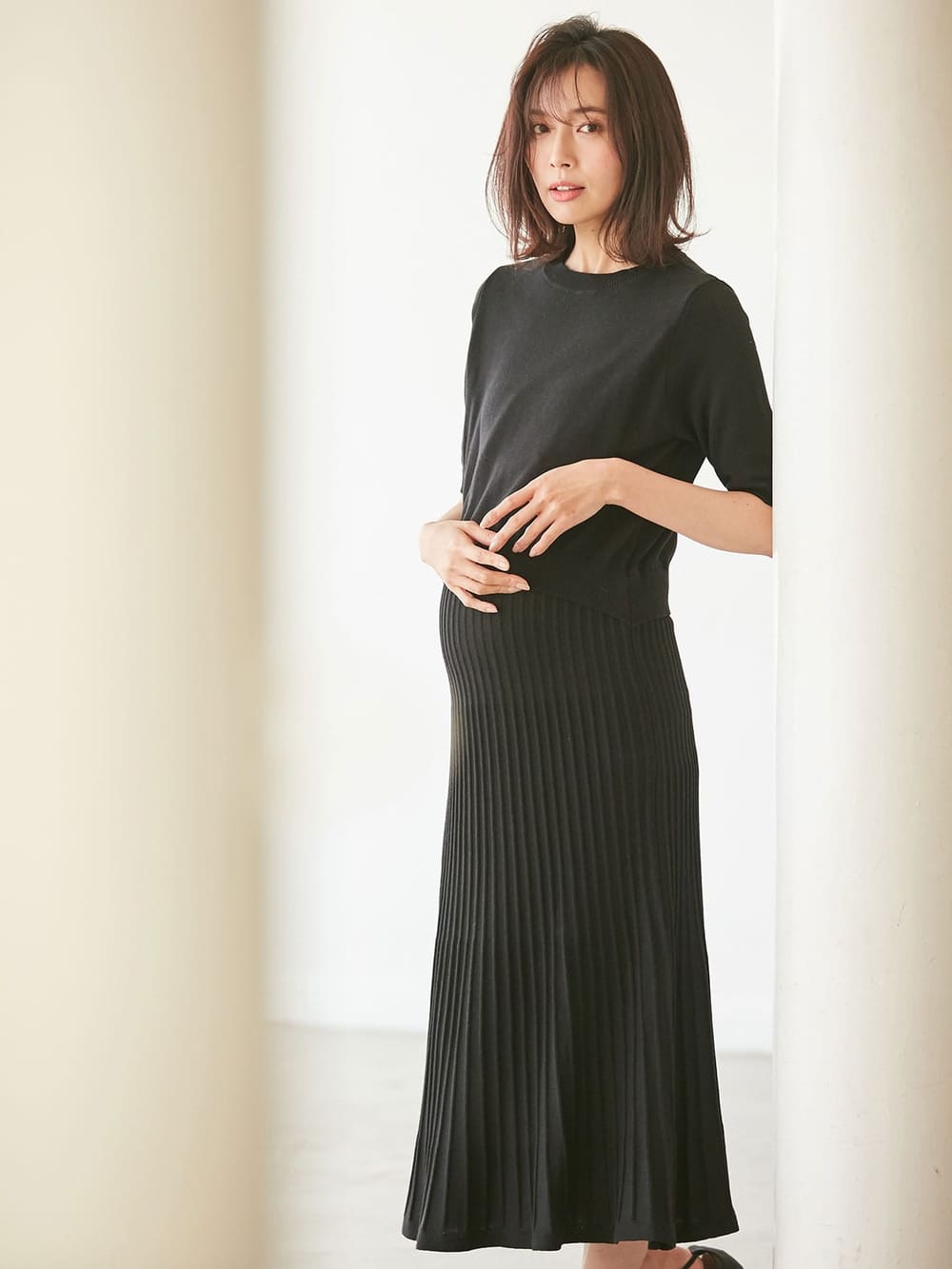 マタニティ ワンピース マタニティ 授乳服 ニットフレアワンピース マタニティウェア 授乳服通販 エンジェリーベ 公式 マタニティ ワンピース マタニティ 授乳服 ニットフレアワンピース マタニティウェア 授乳服通販 エンジェリーベ 公式