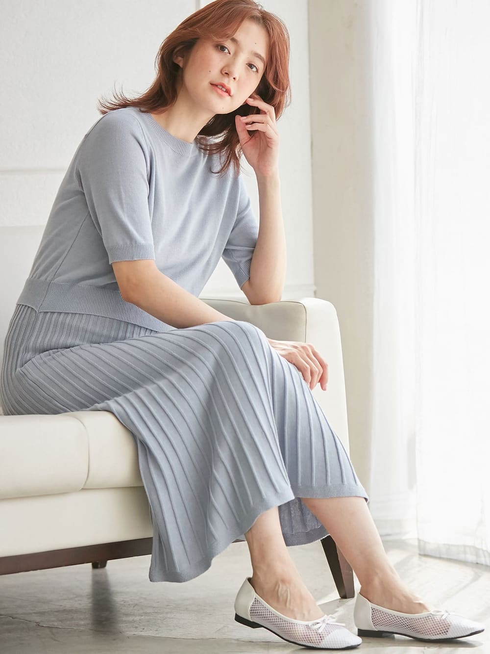マタニティ オフィス 通勤服 | 【出産後も長く使える】ニットフレアワンピース マタニティ・授乳服 ｜マタニティウェア・授乳服通販｜ エンジェリーベ  公式