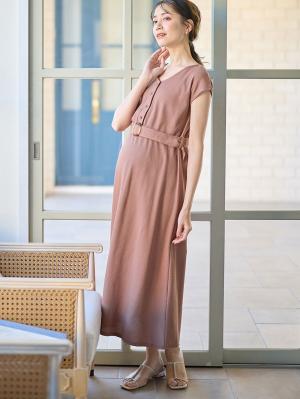 ワッフル前後 2WAY ワンピース マタニティ・授乳服【出産後も