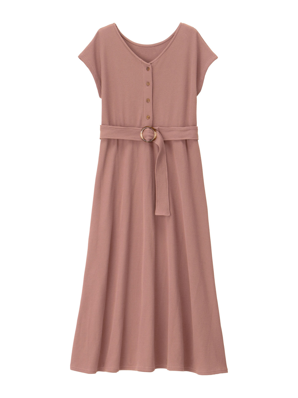 マタニティ ワンピース|ワッフル前後 2WAY ワンピース　マタニティ・授乳服【出産後も長く使える】|ピンク