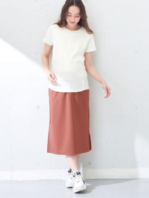 マタニティ スカート|【マタニティ・産後対応】ポンチスカート【出産後も長く使える】|ピンク