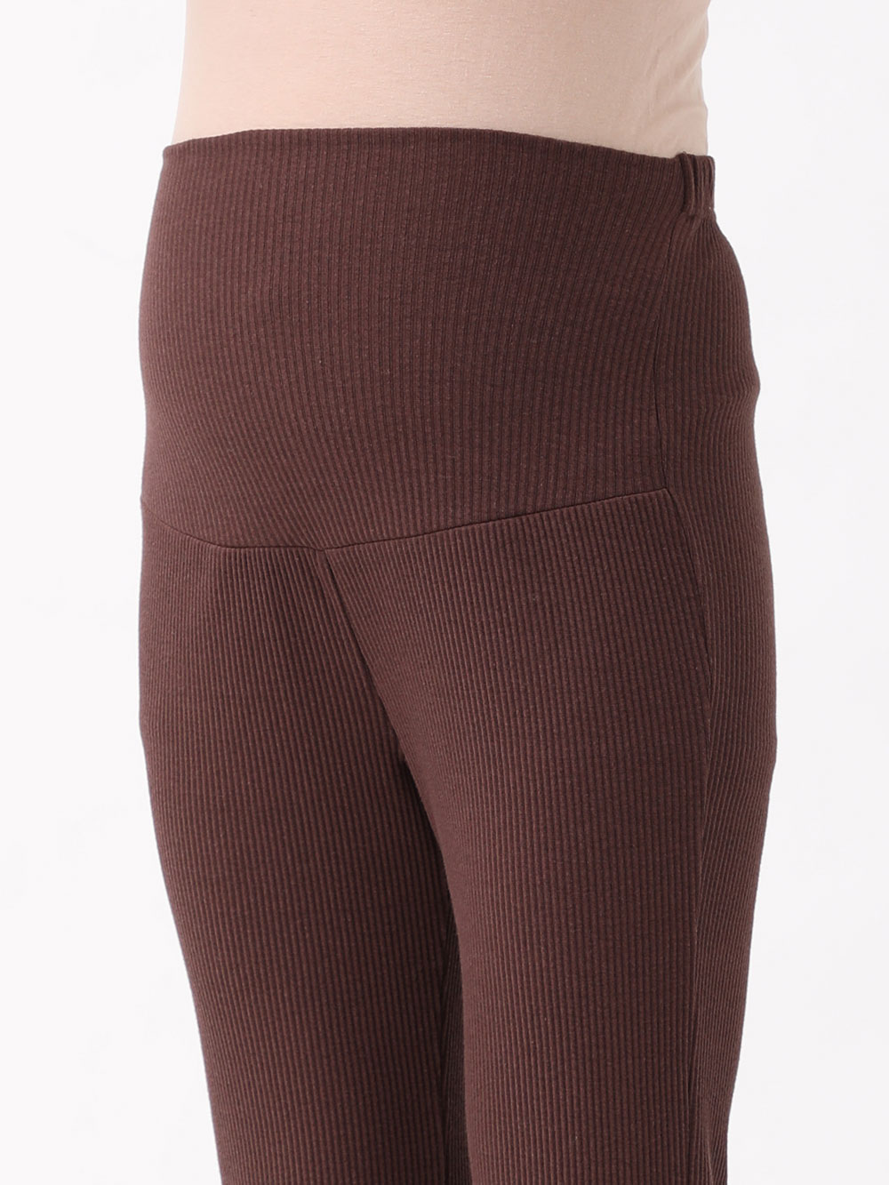 マタニティ パンツ|ain（アイン）リブフレアレギンスパンツ　マタニティ・産後対応【出産後も長く使える】