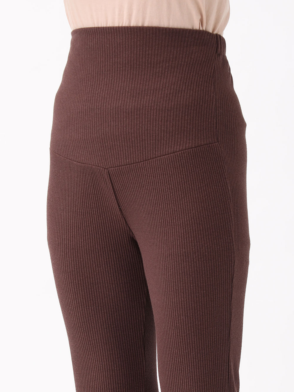 マタニティ パンツ|ain（アイン）リブフレアレギンスパンツ　マタニティ・産後対応【出産後も長く使える】