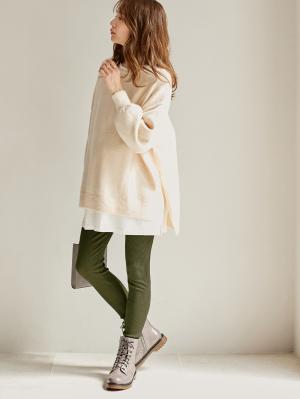 マタニティレッグウェア|リブレギンス　マタニティ・産後対応【出産後も長く使える】|カーキ