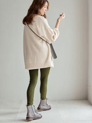 マタニティレッグウェア|リブレギンス　マタニティ・産後対応【出産後も長く使える】|カーキ