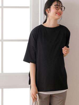 マタニティ トップス|リブワイドシルエットトップス　マタニティ・授乳服【出産後も長く使える】