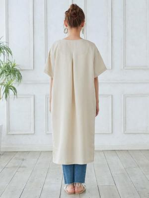 マタニティ ワンピース|テンセル麻ワイドシルエットワンピース　マタニティ・授乳服【出産後も長く使える】