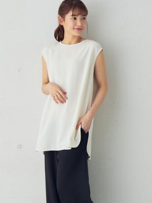 マタニティ ワンピース|【セットアップ】ストレッチジョーゼットフレンチスリーブトップス&ワイドパンツ　マタニティ・授乳服【出産後も長く使える】