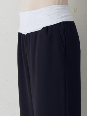 マタニティ ワンピース|【セットアップ】ストレッチジョーゼットフレンチスリーブトップス&ワイドパンツ　マタニティ・授乳服【出産後も長く使える】