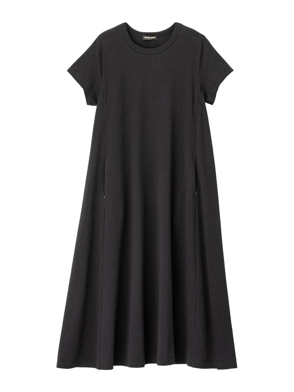 マタニティ ワンピース コットン100 マタニティ 授乳服 Aライン半袖ワンピース レギュラー丈 マタニティウェア 授乳服通販 エンジェリーベ 公式