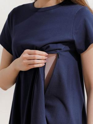 マタニティ ワンピース|コットン100%Aライン半袖ワンピース(レギュラー丈) マタニティ・授乳服【出産後も長く使える】