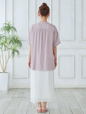 マタニティ トップス|バンドカラーシャツ　マタニティ・授乳服【出産後も長く使える】