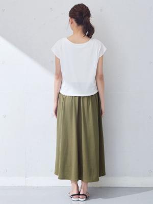 マタニティ ワンピース|【制菌・防臭加工】天竺カットソーレイヤードワンピース マタニティ・授乳服【出産後も長く使える】