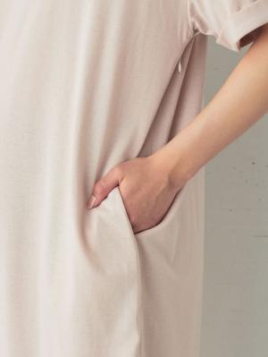 マタニティ ワンピース|【制菌・防臭加工】前後2WAY天竺カットソーVネックワンピース　マタニティ・授乳服【出産後も長く使える】