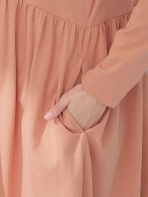 マタニティ パジャマ・ルームウェア|【マタニティ・授乳服】【制菌・防臭加工】天竺カットソー切替ギャザー前開きワンピースパジャマ