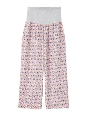 マタニティ パンツ|【マタニティ・産後対応】らくちんリラックスプリントストレートパンツ【出産後も長く使える】|ピンク