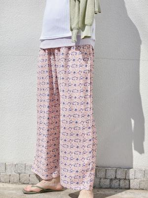 【マタニティ・産後対応】らくちんリラックスプリントストレートパンツ【出産後も長く使える】29988